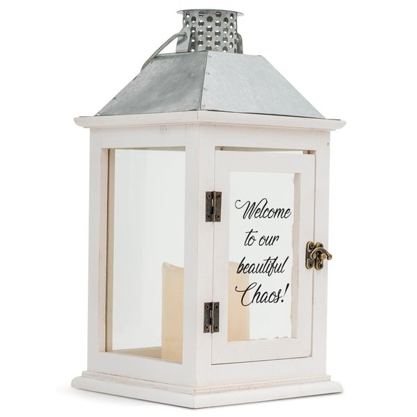 Cottage Garden Welcome to Our Beautiful Chaos Lantern LTN212W
